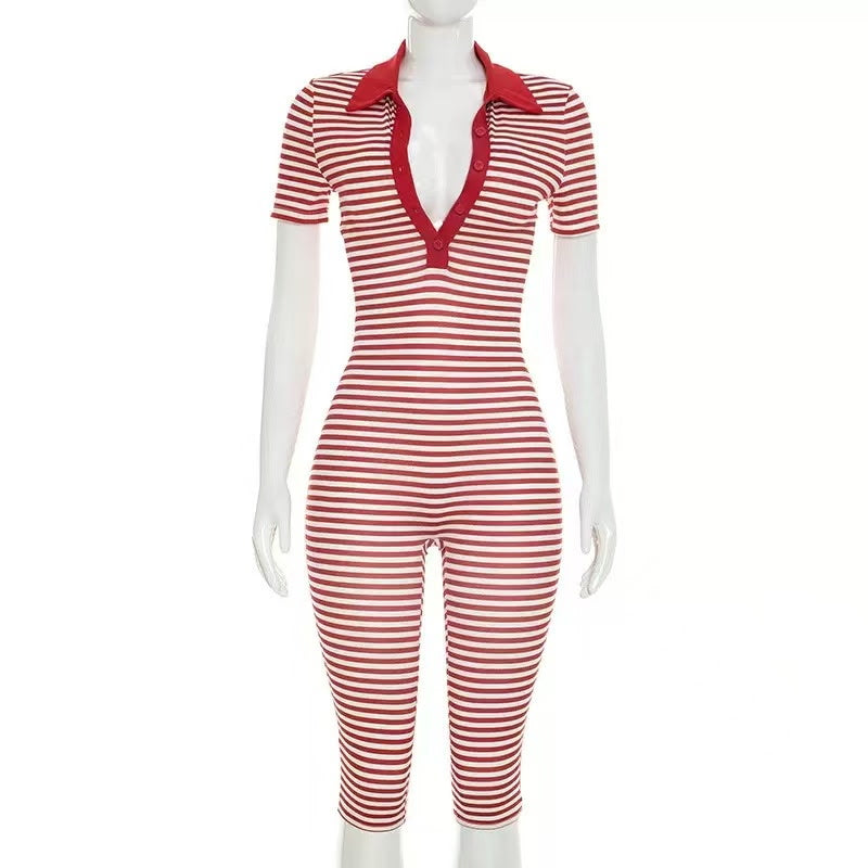 Jazz Jumpsuit (Red and White) Ships out 9/12