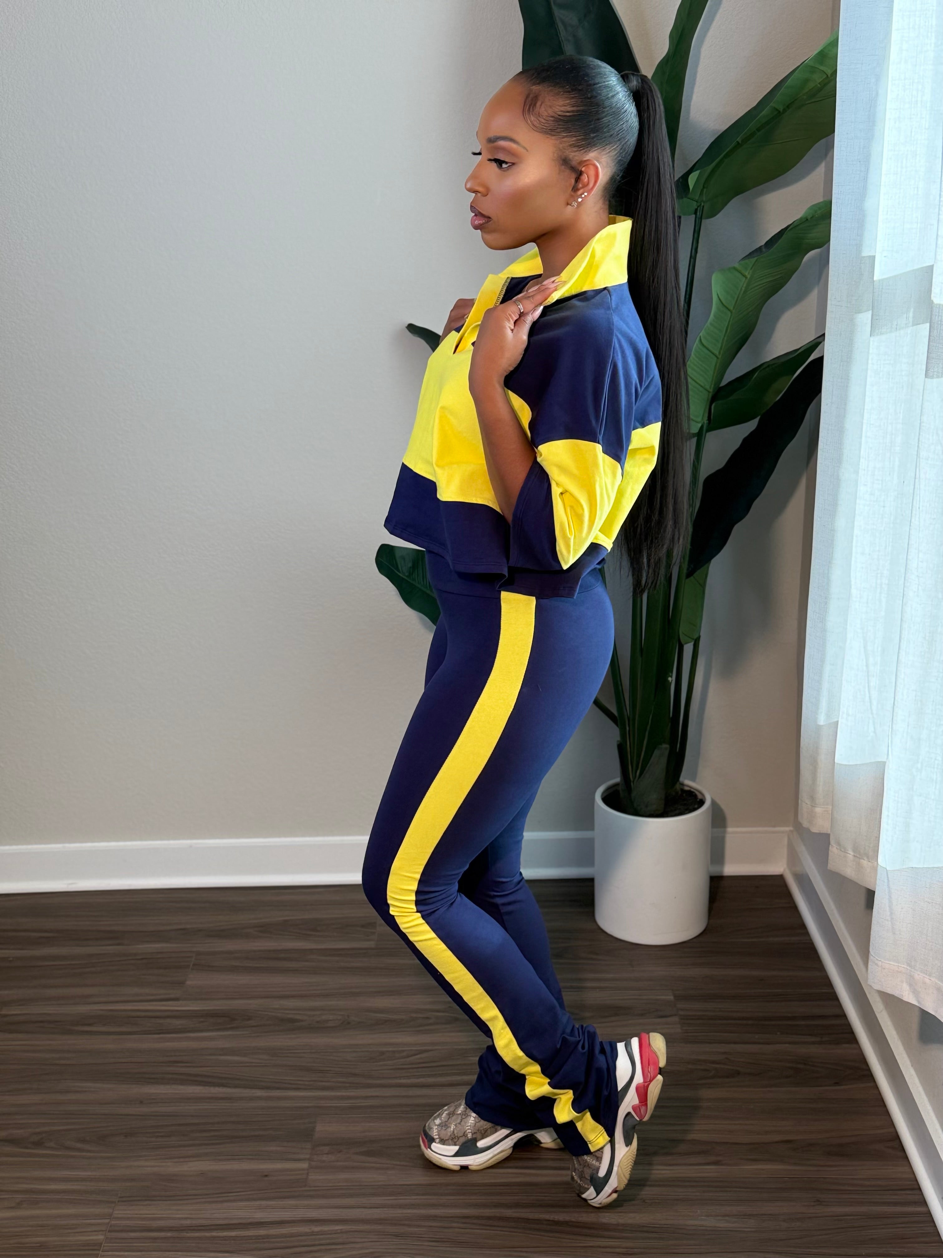 Drew Set NAVY/LT YELLOW