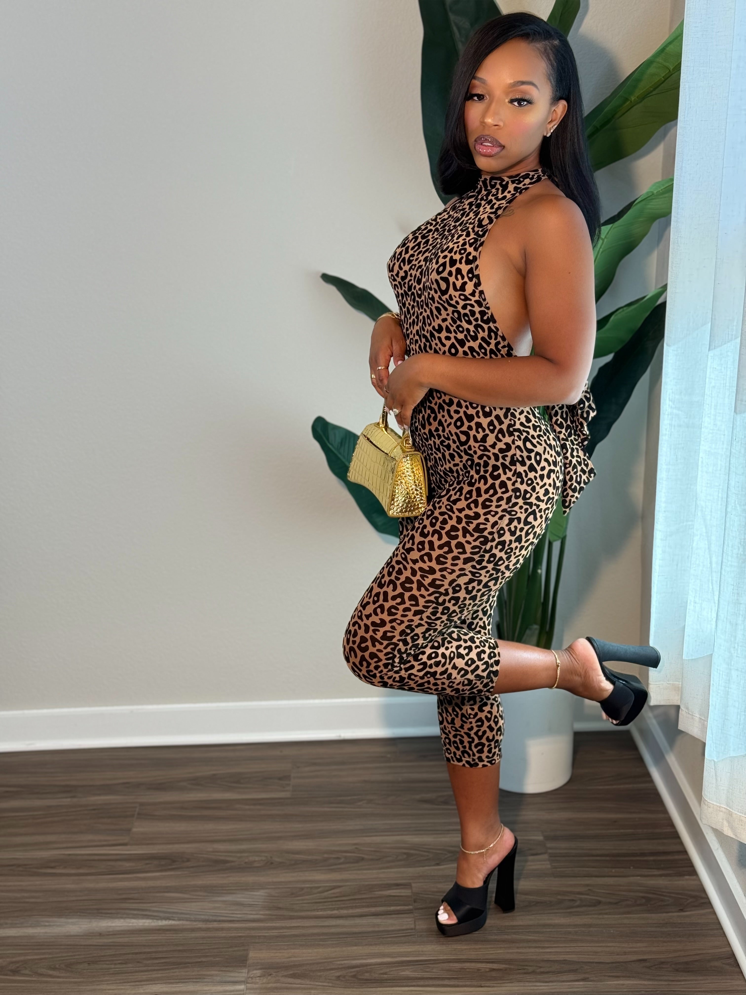 Lex Leopard Open Back Jumpsuit