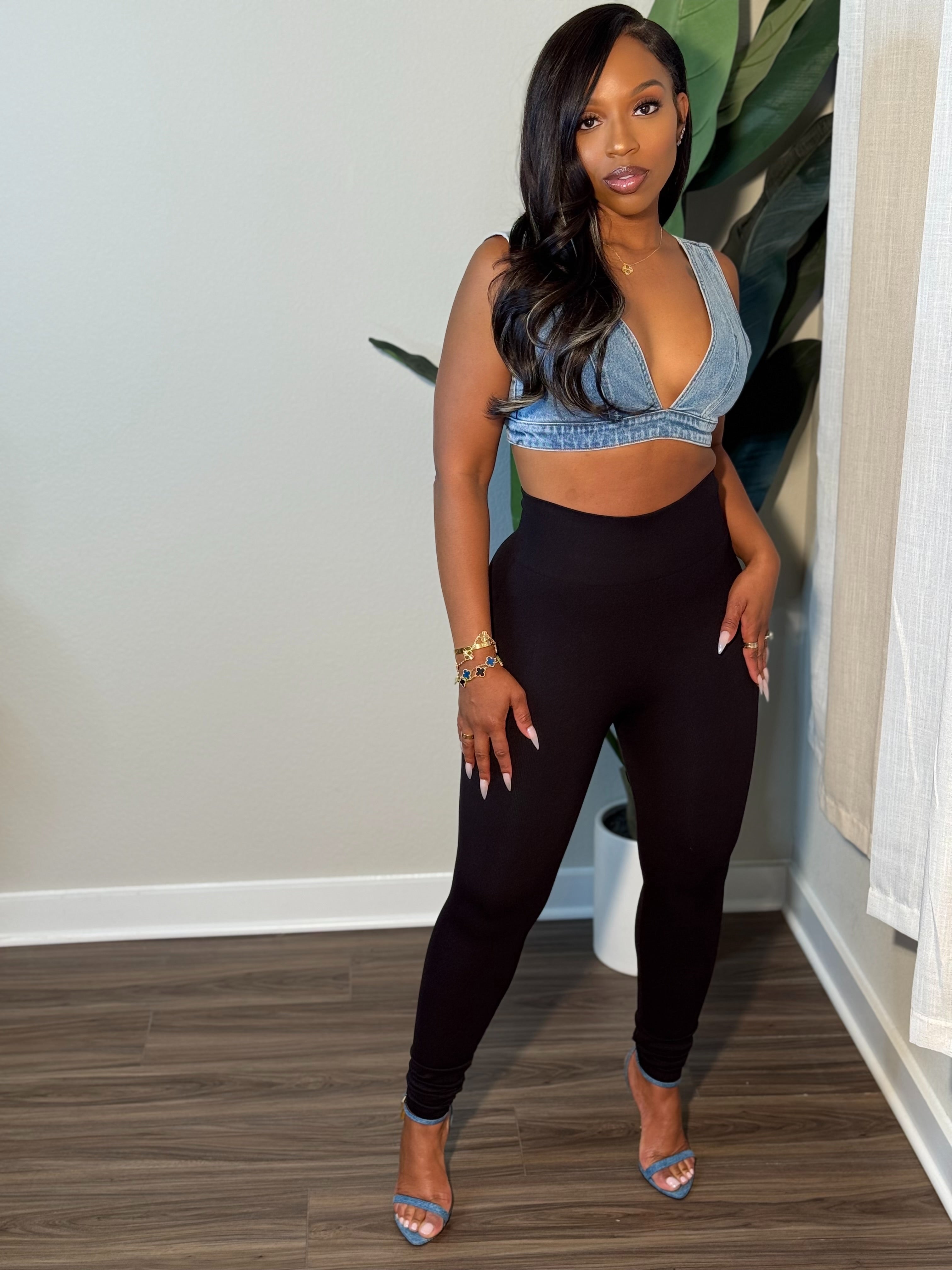 Denim Bralette Top