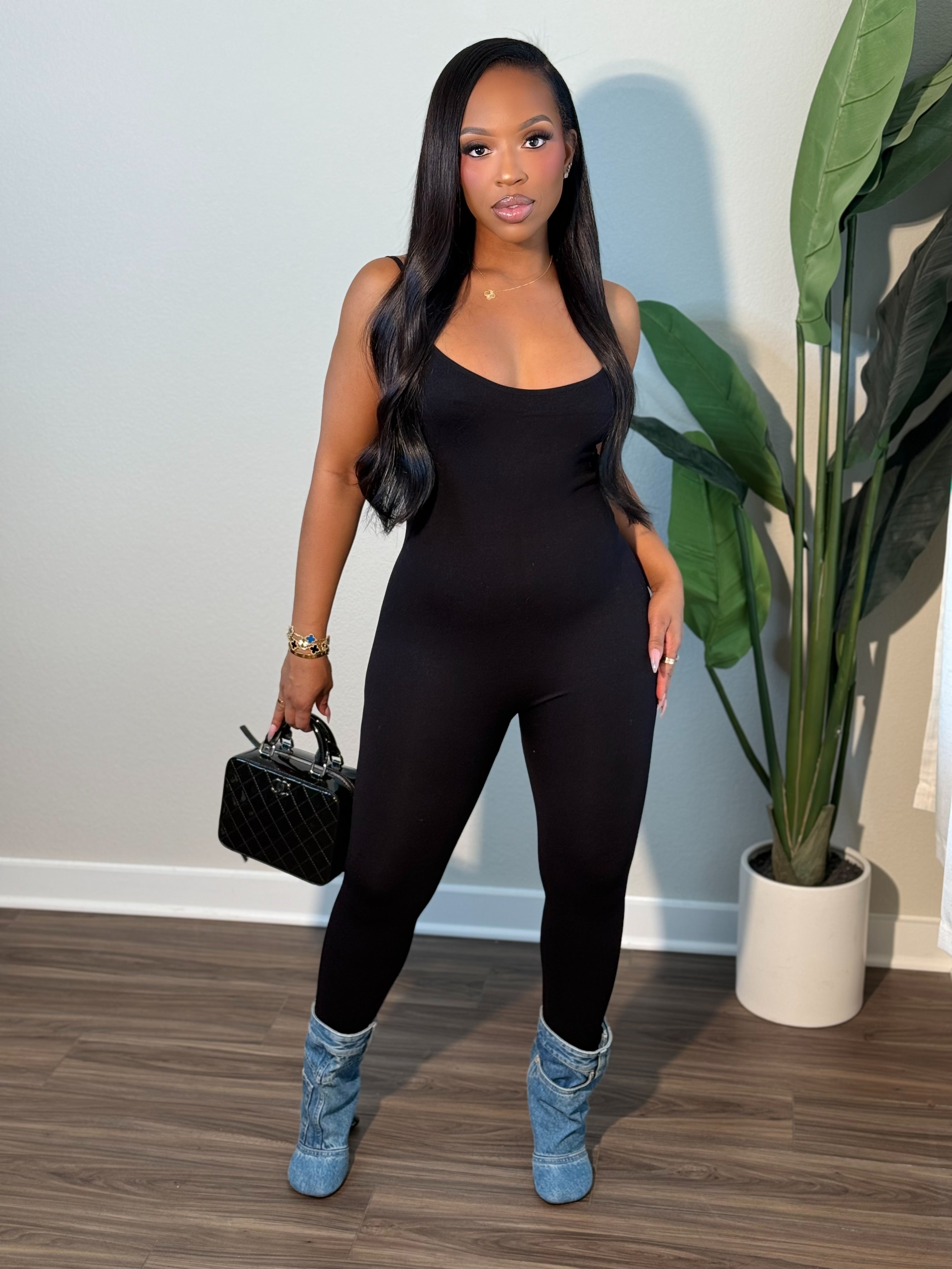 Comfy Seamless Jumpsuit (Black)