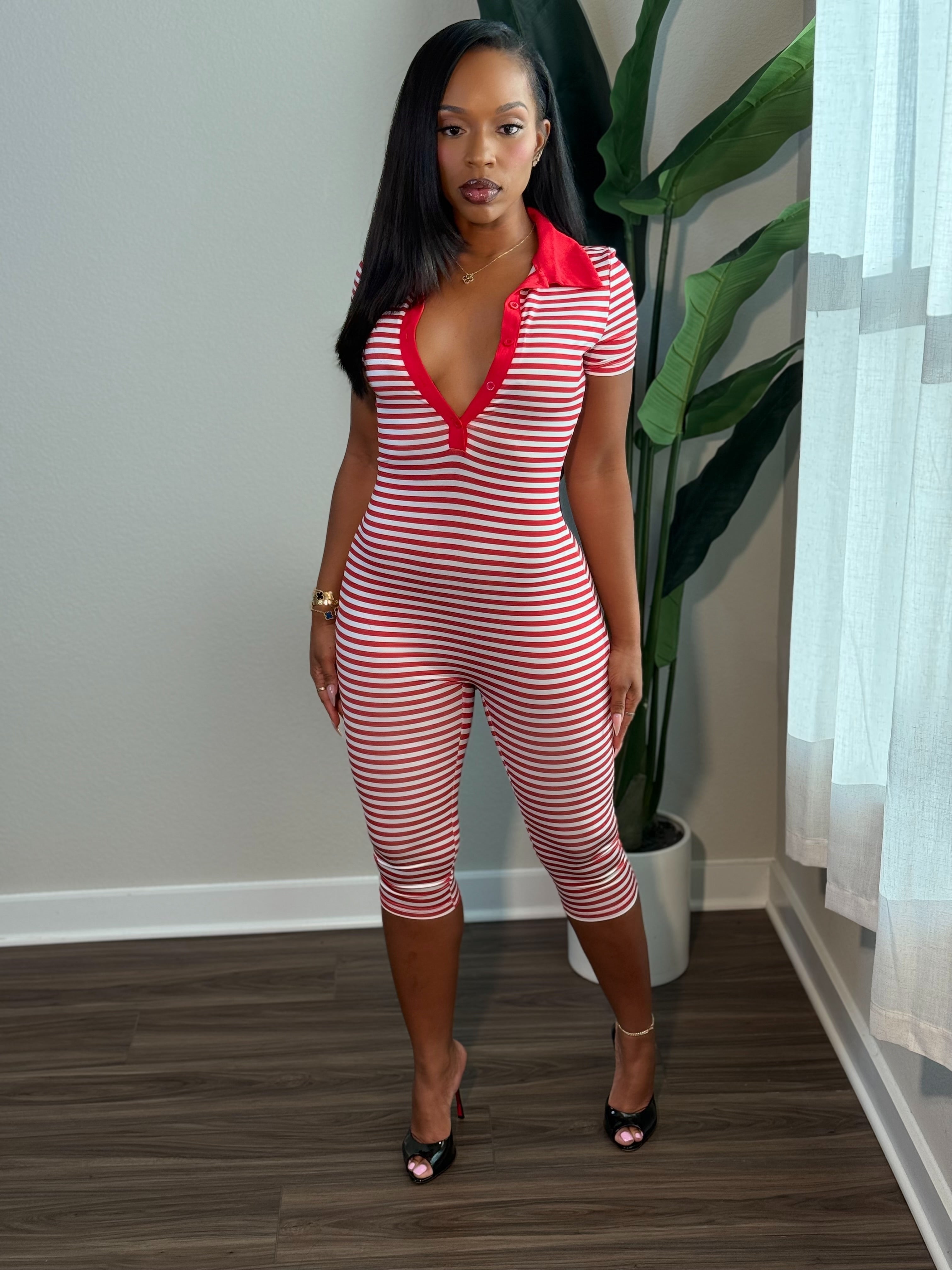 Jazz Jumpsuit (Red and White)