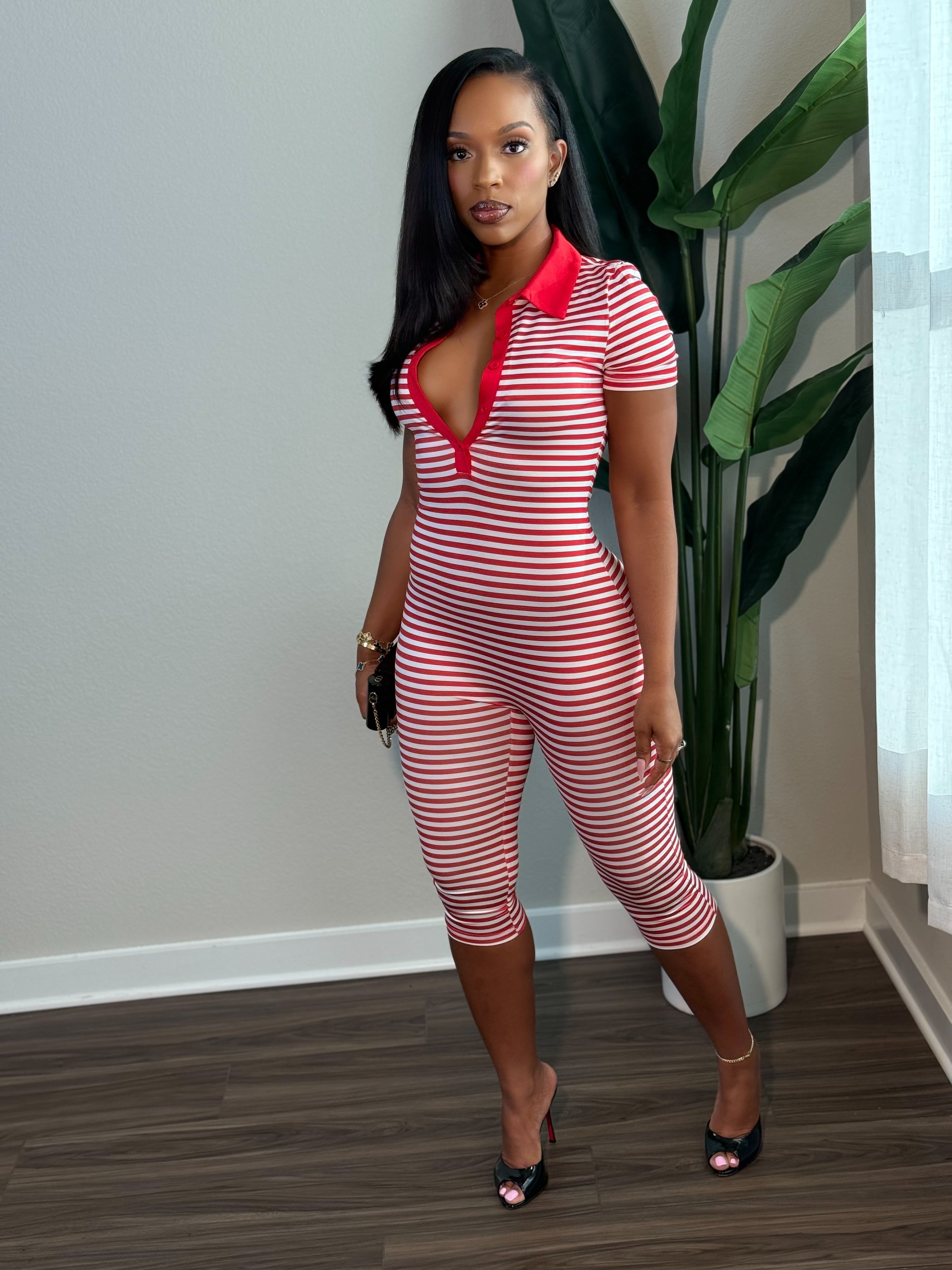 Jazz Jumpsuit (Red and White)