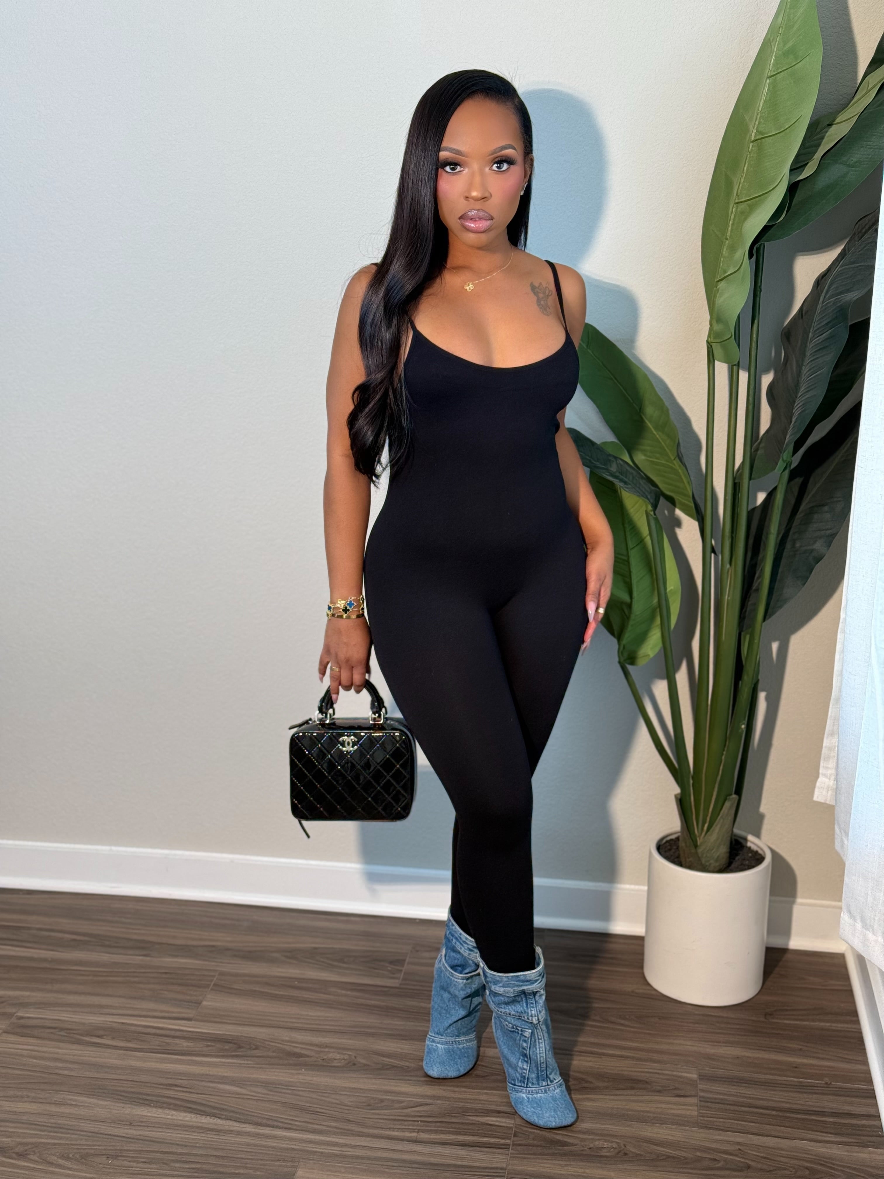 Comfy Seamless Jumpsuit (Black)