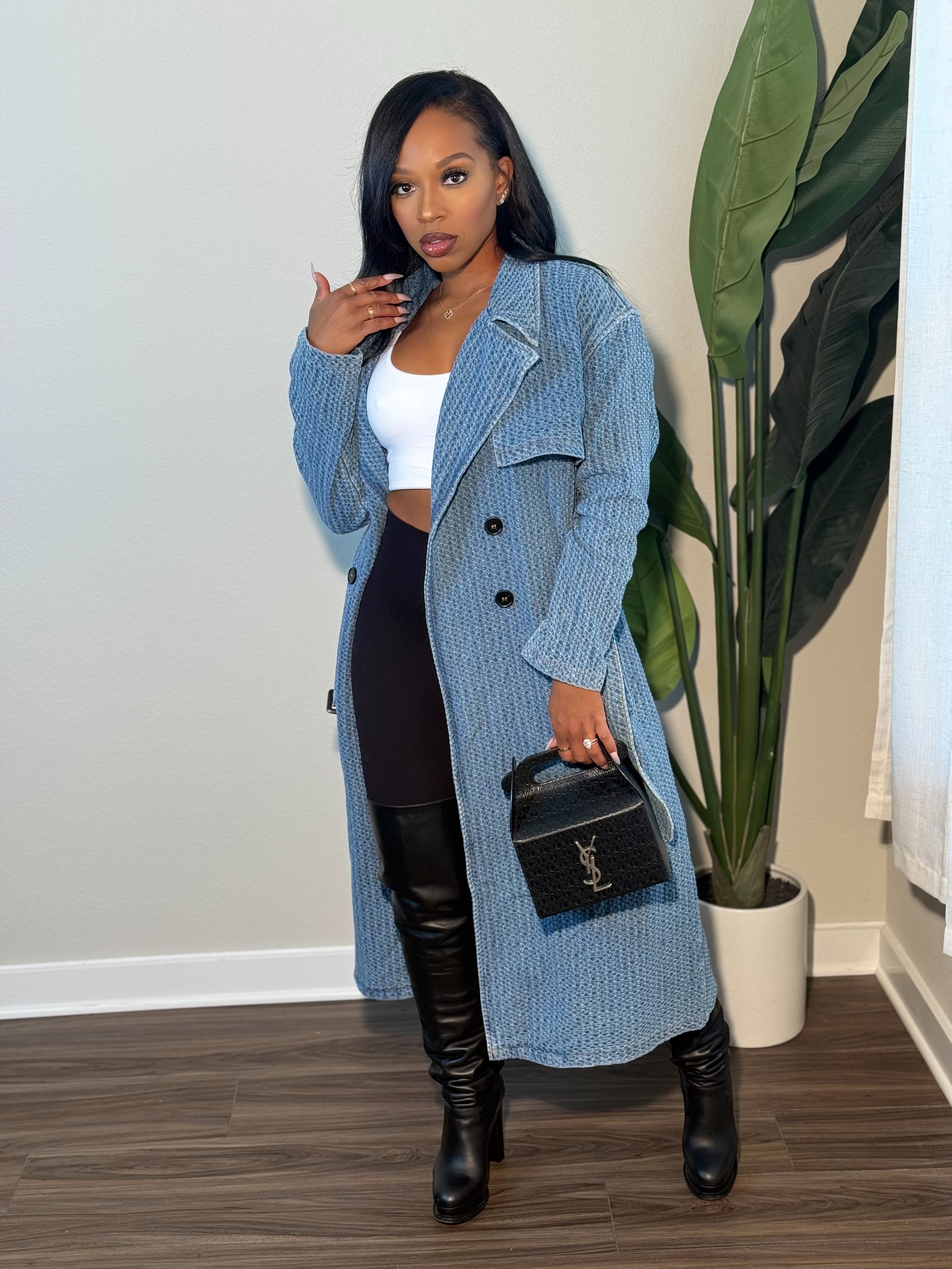 Classy Denim Trench
