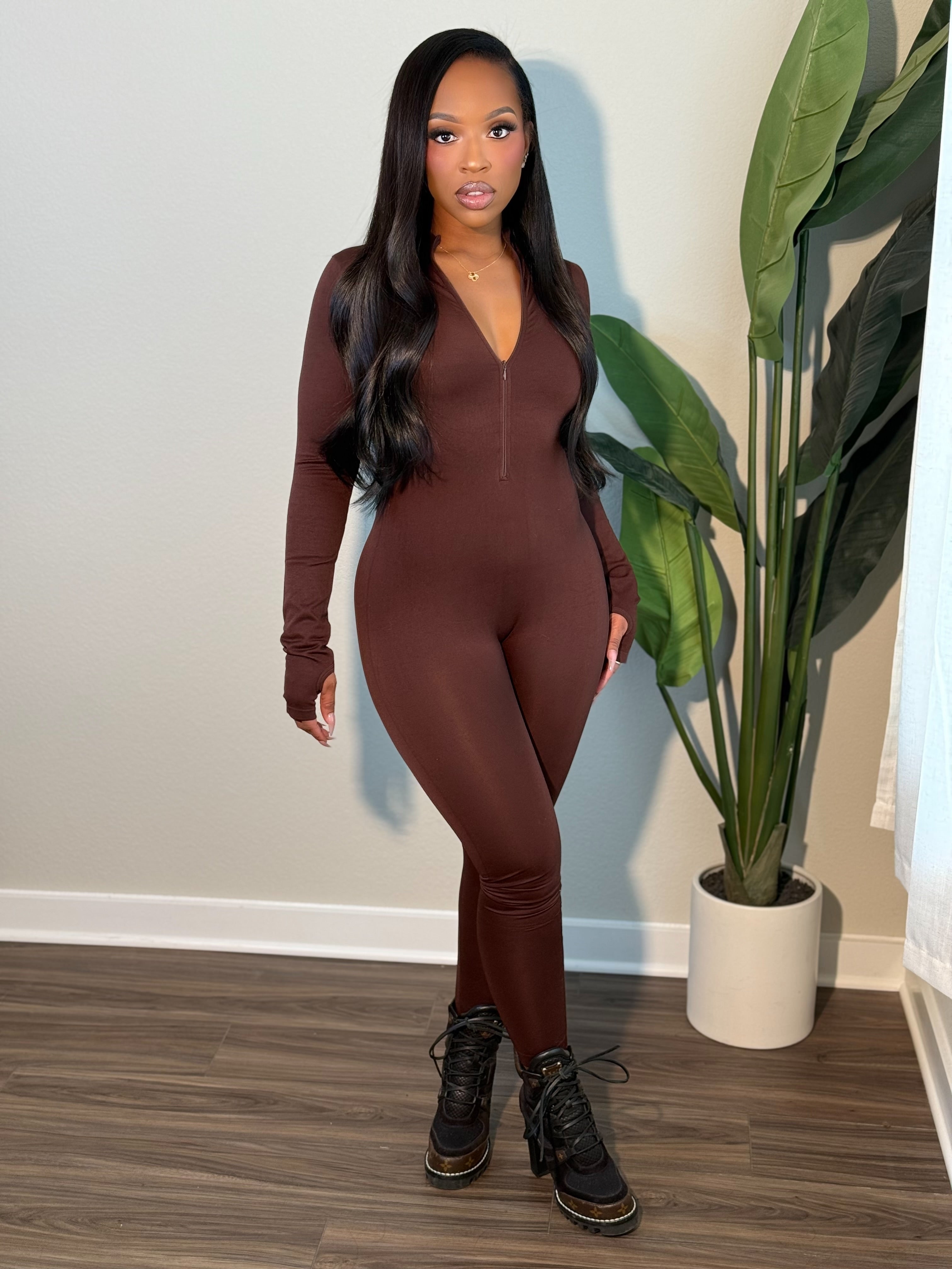 Dru Jumpsuit (Brown)