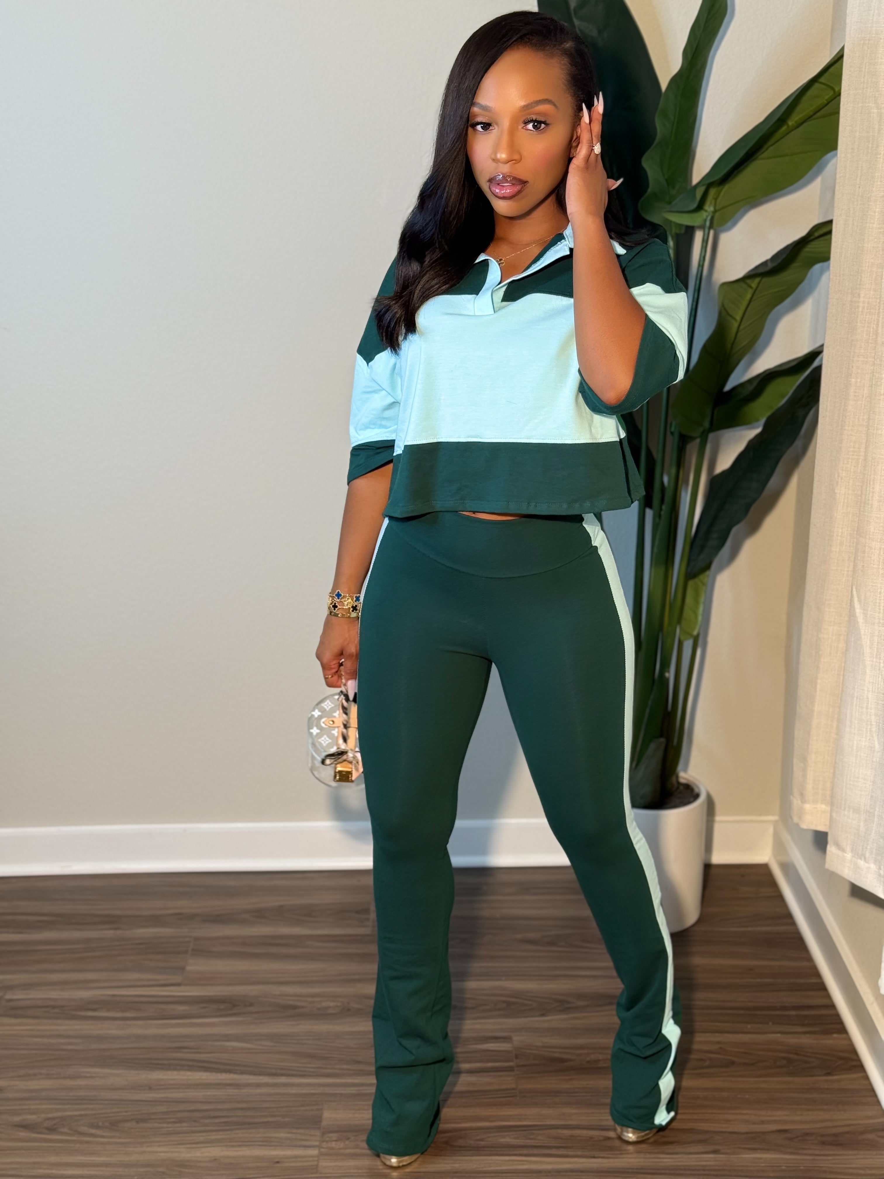 Drew Set (HUNTER GREEN/BABY BLUE)