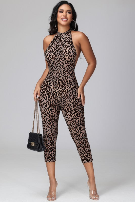 Lex Leopard Open Back Jumpsuit
