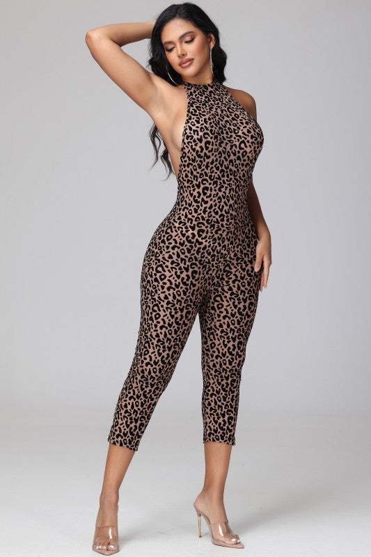 Lex Leopard Open Back Jumpsuit