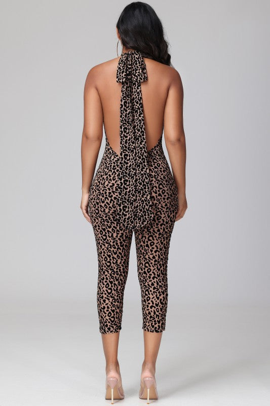 Lex Leopard Open Back Jumpsuit