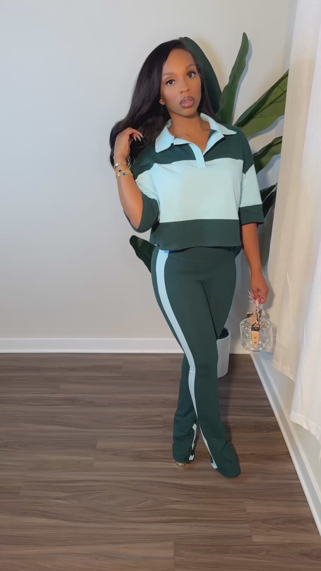 Drew Set (HUNTER GREEN/BABY BLUE)